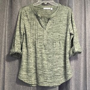 Notations Heathered Green Blouse